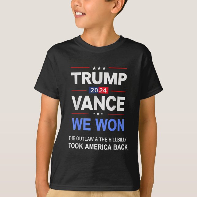 Camiseta Ganador Trump Vance: Ganamos Por Ganar Por América (Anverso)