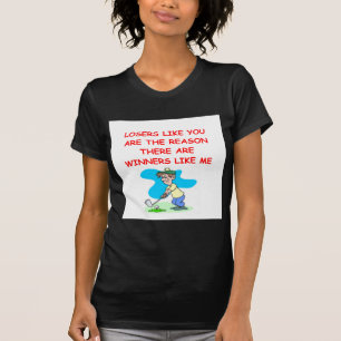 Camiseta ganadores divertidos y chiste de los perdedores