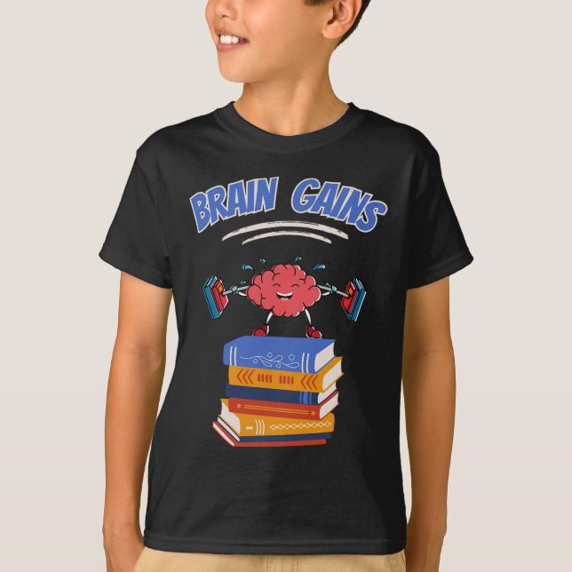 Camiseta Ganancias en el cerebro Leyendo libro de profesore (Anverso)