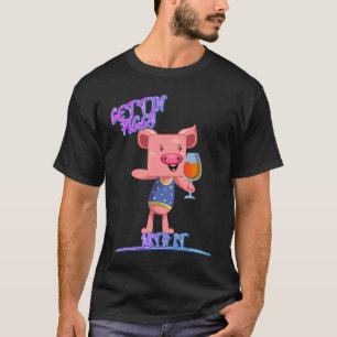 Camiseta Ganas De Cerdo Con Ella Bebiendo Humor Gracioso Qu