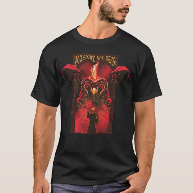 Camiseta GANDALF™ Vs Balrog "You Shall Not Pass" Graphic (Anverso)