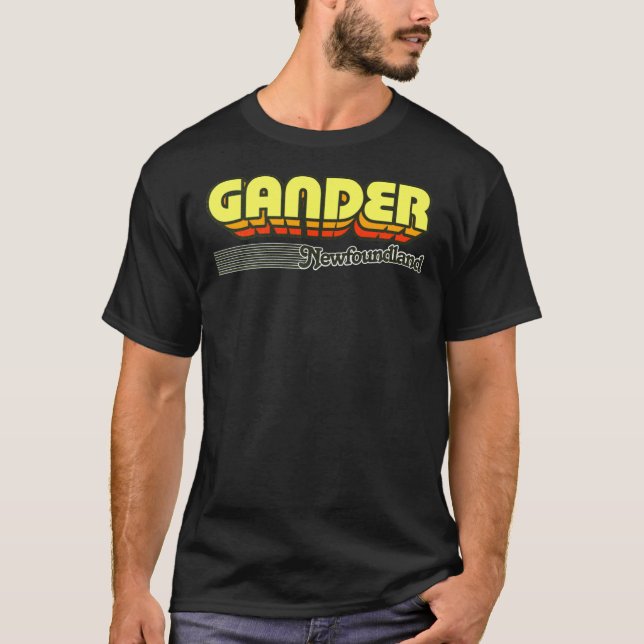 Camiseta Gander, Newfoundland  Retro Stripes Classic T-Shir (Anverso)