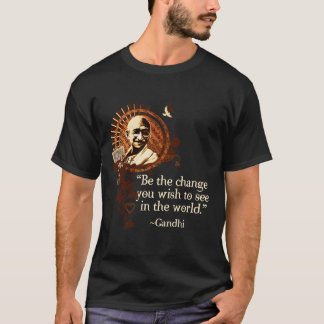 Camiseta Gandhi enrrollado - sea el cambio