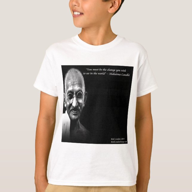 Camiseta Gandhi Sea La Cita De La Sabiduría Del Cambio (Anverso)