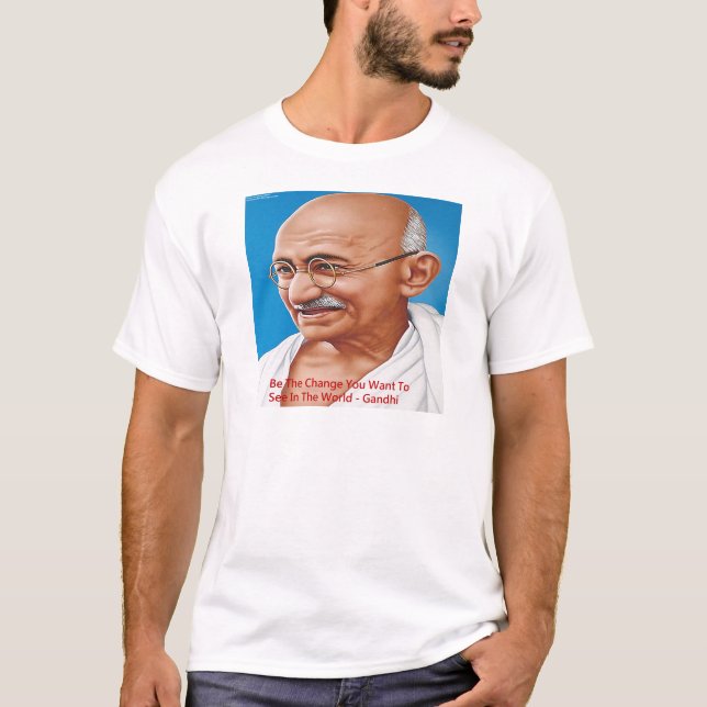 Camiseta Gandhi y sé la cita del cambio (Anverso)