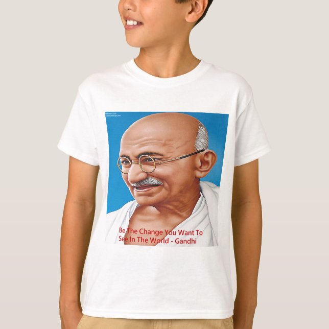 Camiseta Gandhi y sé la cita del cambio (Anverso)