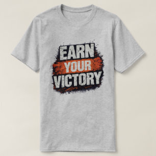 Camiseta Gané su victoria Tipografía naranja Grunge