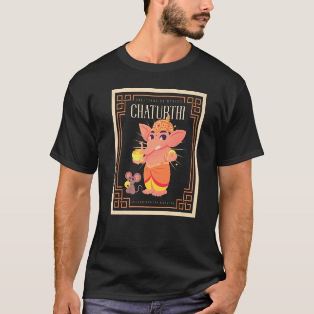 Camiseta Ganesh Chaturthi Hinduismo Prosperidad Buena Fortu (Anverso)