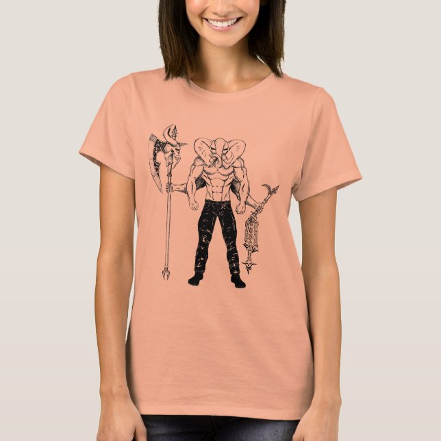 Camiseta Ganesh Warrior sobre talla de una mujer (Anverso)