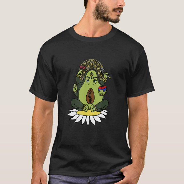 Camiseta Ganesha Aguacate Yoga para Hombres y Mujeres (Anverso)