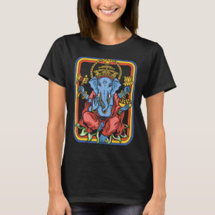 Camiseta Ganesha Dios Retro  Yoga  Espiritual  Meditación  