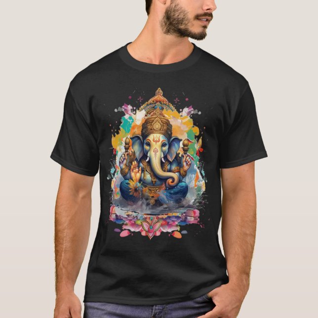Camiseta Ganesha, ganesh, retiro de obstáculos de ganapati  (Anverso)