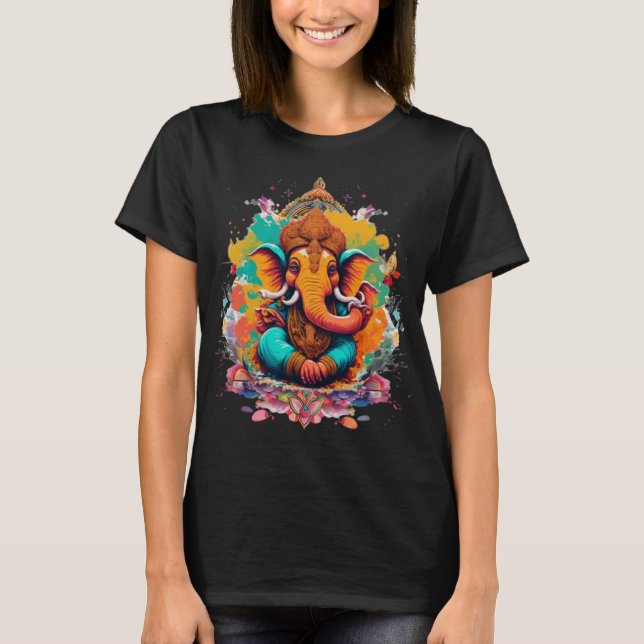 Camiseta Ganesha, ganesh, retiro ganapati de obstáculos #1 (Anverso)