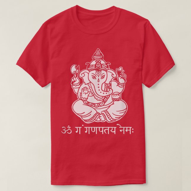 Camiseta GaneshWith Sanskrit Ganesha Mantra (Diseño del anverso)