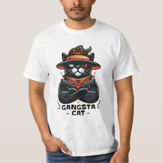 CAMISETA GANGSTA CAT HALLOWEEN
