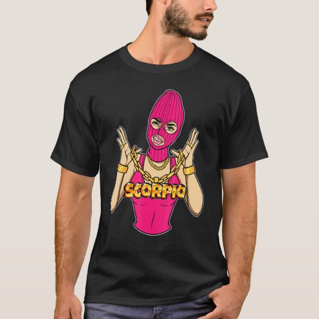 Camiseta Gangsta Chica Scorpio Masked Gangster Woman With G (Anverso)