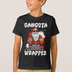 Camiseta Gangsta Santa Claus de Hip Hop Navidad Gangsta Wra
