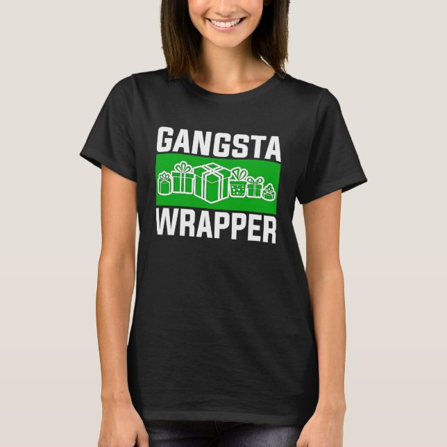 Camiseta Gangsta Wrapper  Christmas Clothing for Men and F (Anverso)