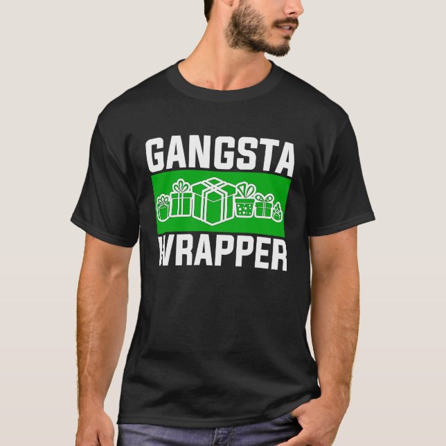 Camiseta Gangsta Wrapper  Christmas Clothing for Men and F (Anverso)