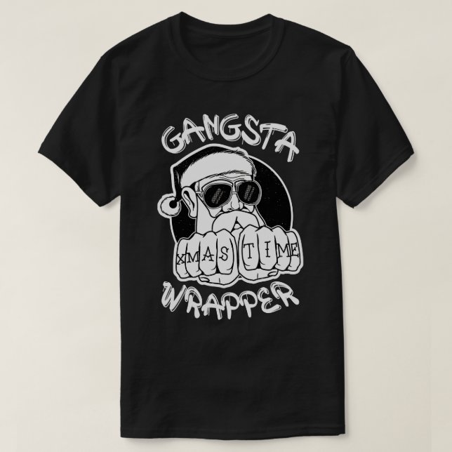 Camiseta Gangsta Wrapper Funny Santa Claus Gangster (Diseño del anverso)
