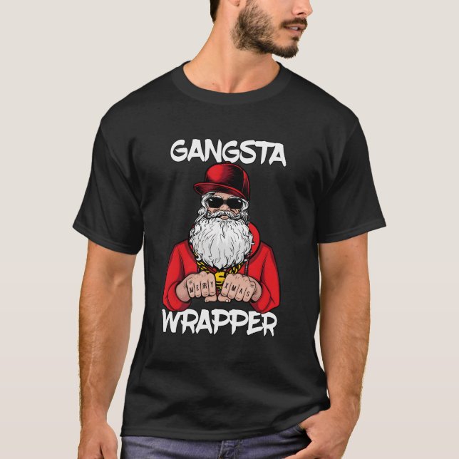 Camiseta Gangsta Wrapper Navidades Santa (Anverso)