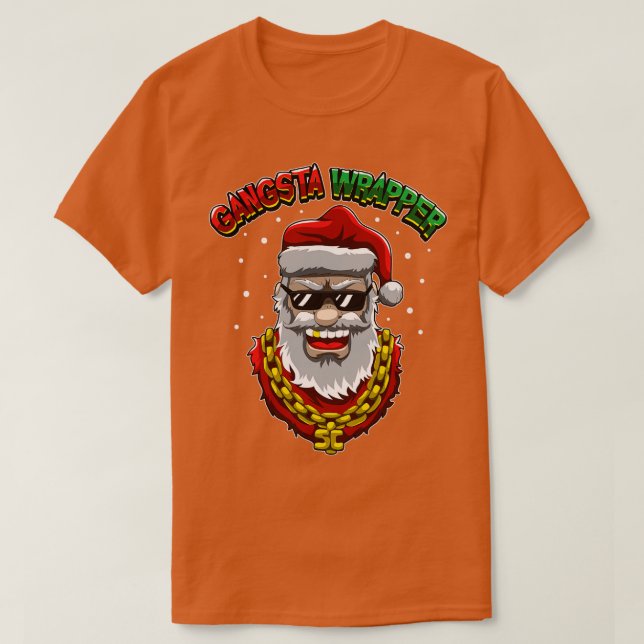 Camiseta Gangsta Wrapper Santa Claus De Tha Hood (Diseño del anverso)