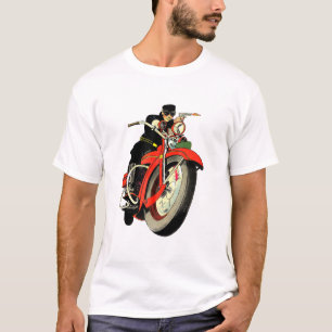 Camiseta Gangster Biker Comic Book Man Riding Motorcycle