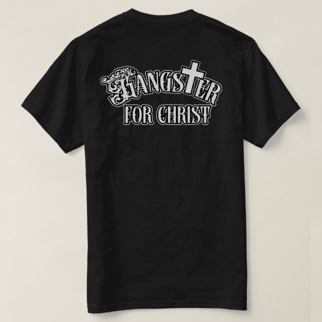 Camiseta Gangster de nombre personalizado para Cristo (Reverso del diseño)