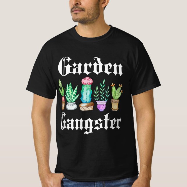 Camiseta Gangster Jardín Cactus Suculento Planta Mamá Regal (Anverso)