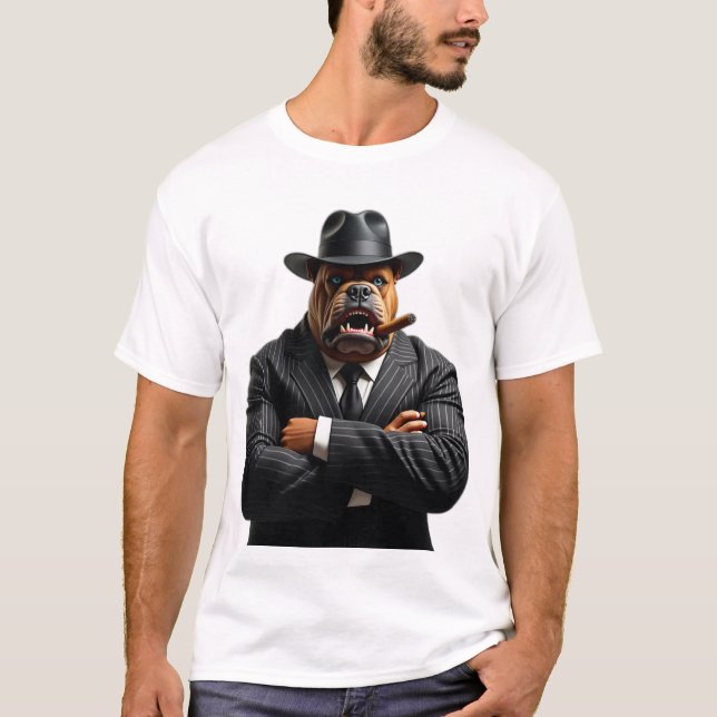 Camiseta Gangster Kingpin Brutus El estilo mafia del Bulldo (Anverso)