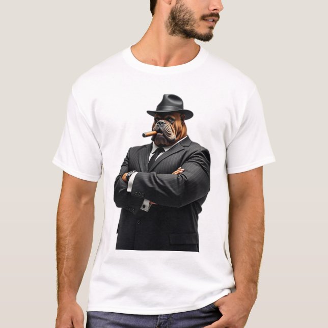 Camiseta Gangster Kingpin Brutus El estilo mafia del Bulldo (Anverso)