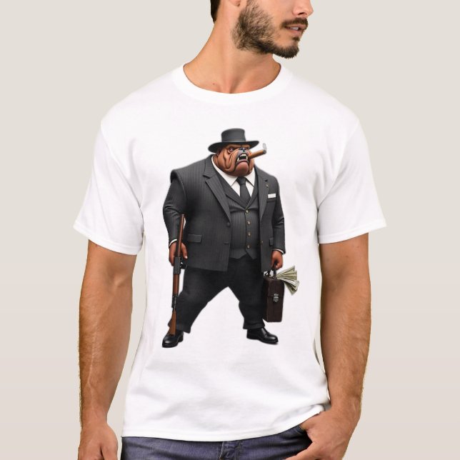 Camiseta Gangster Kingpin Brutus El estilo mafia del Bulldo (Anverso)