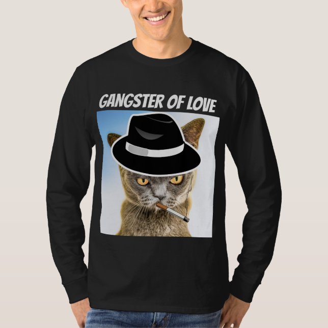 CAMISETA GANGSTER OF LOVE FEDORA CAT T-SHIRS (Anverso)
