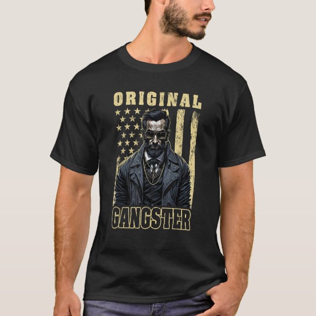 Camiseta Gangster original Funny Abraham Lincoln Gafas de s (Anverso)
