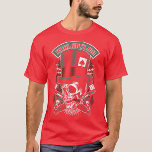 Camiseta Gangster Skull Outlaw Poker Player - Skeleton T-Sh