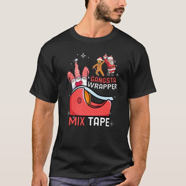 Camiseta Gangster Wrapper Mix Cinta Navidades feos Gnome Be (Anverso)