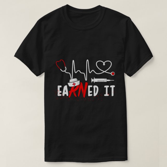 Camiseta Ganó RN Enfermera Apreciación Graduación Nu (Diseño del anverso)