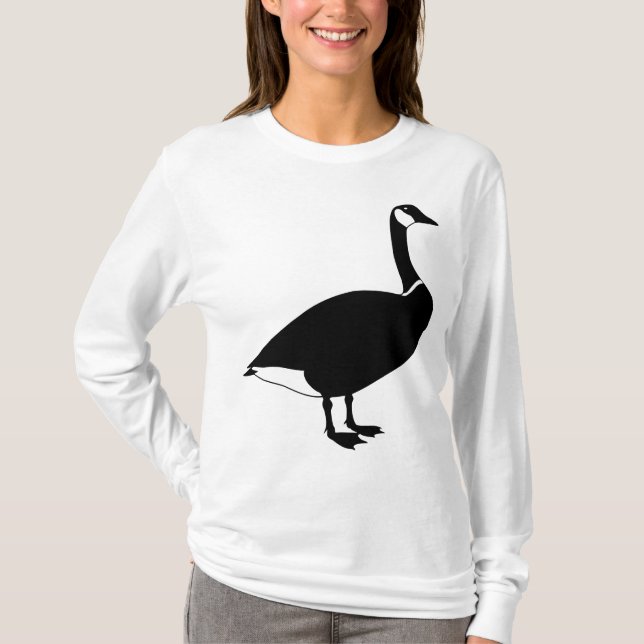 Camiseta Ganso canadiense negro lindo (Anverso)
