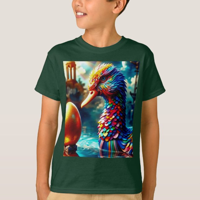 Camiseta Ganso colorido y huevo dorado (Anverso)