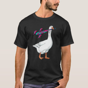 Camiseta Ganso de béisbol sosteniendo un pato de pollo retr