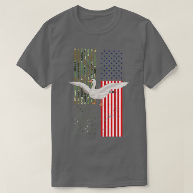 Camiseta Ganso de caza de la bandera estadounidense 1 (Diseño del anverso)