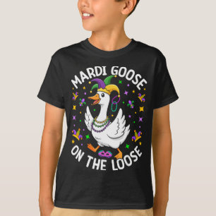 Camiseta Ganso de Mardi Gras Suelto Payaso Divertido Pato C