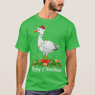 Camiseta Ganso de nieve con ganso a juego Santa Hat con gan