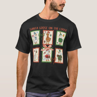Camiseta Ganso de Santa Suelto Feliz Goosemas Navidad 