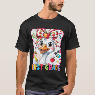 Camiseta Ganso Divertido Coqueta Lazo Primer Grado De Regre