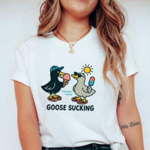 Camiseta Ganso divertido de verano; Ganso con helado