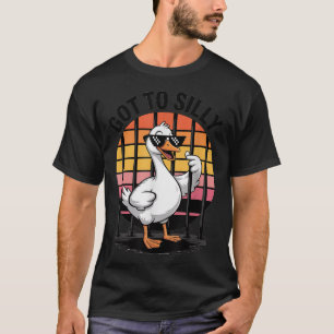 Camiseta Ganso Divertido Demasiado Tonto Retro Sungles Pája