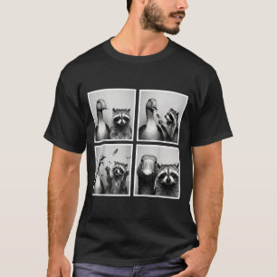 Camiseta Ganso divertido y amigos de fotomatón de mapache c