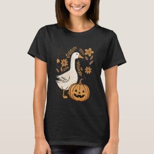 Camiseta Ganso Espeluznante Floral Boho Minimalista Retro H