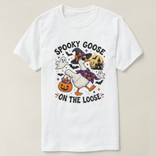 Camiseta Ganso Espeluznante Suelto Bruja Halloween